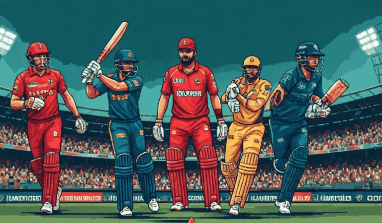 Pixel art IPL franchises in action