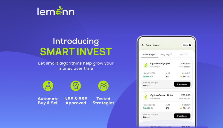 Lemonn Launches SmartInvest to Simplify Algo Trading for Retail Investors