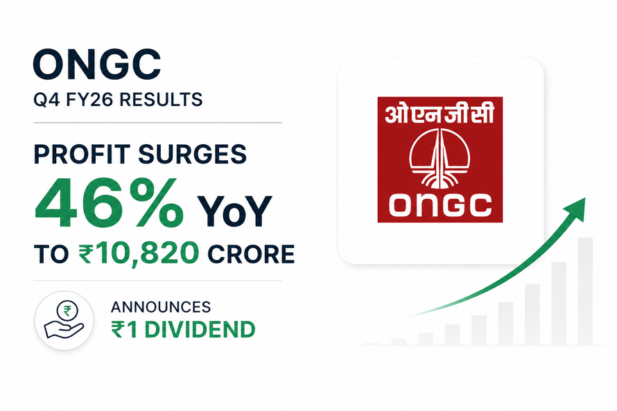 ONGC Q4 FY26 Results: Profit Surges 46% YoY to ₹10,820 Crore, ₹1 Dividend Announced