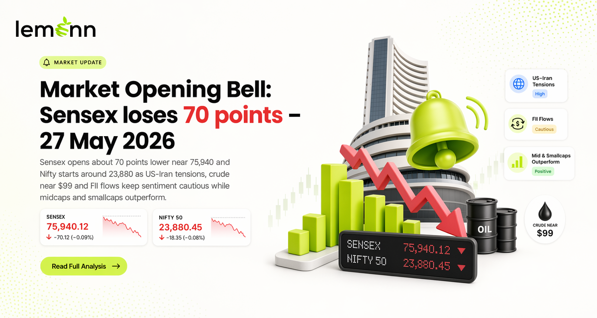 Market Opening Bell 27 May 2026: Sensex loses 70 points