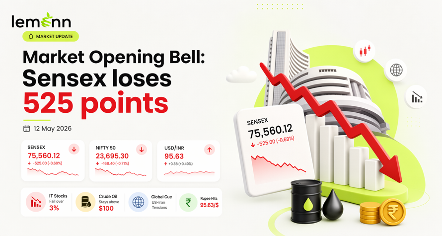 Market Opening Bell - 12 May 2026: Sensex loses 525 points, Nifty weak