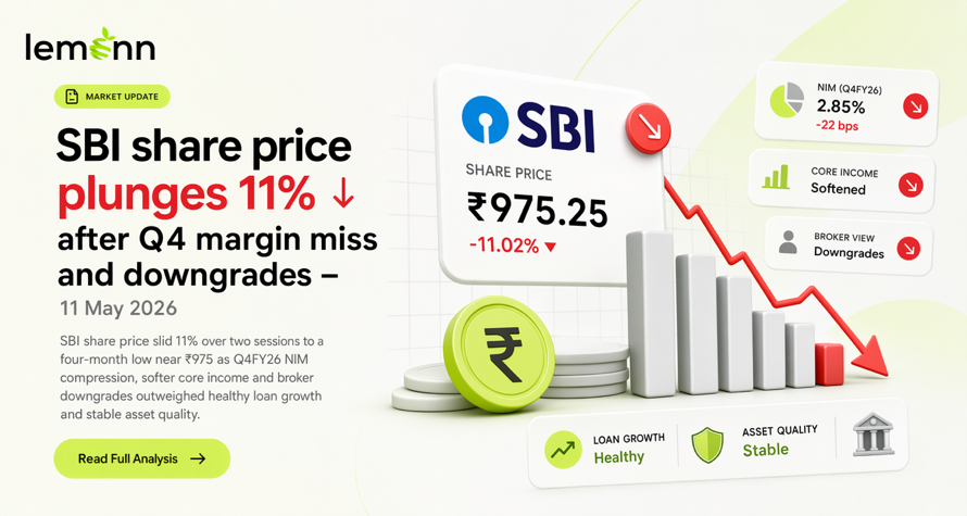 SBI share price plunges 11% after Q4 margin miss and downgrades