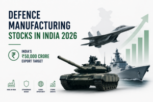 Defence Manufacturing Stocks in India 2026 India's ₹50,000 Crore Export Target.png