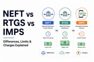 NEFT vs RTGS vs IMPS: Differences, Limits & Charges Explained