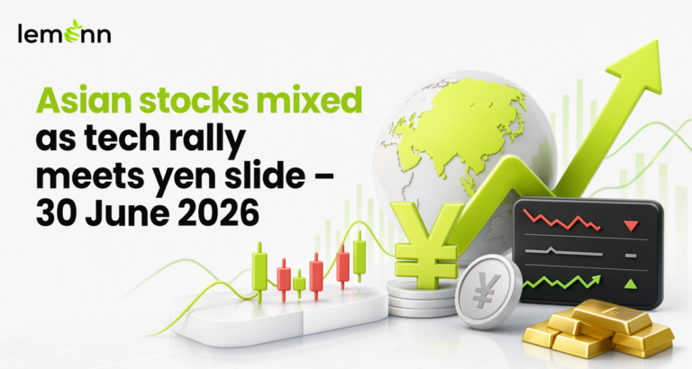 Asian stocks swung after Wall Street’s chip-led gains, with Kospi lower, Nikkei flat and yen at a 40-year low. Investors watch US-Iran talks, US jobs data, crude near $70 and gold around $4,015.