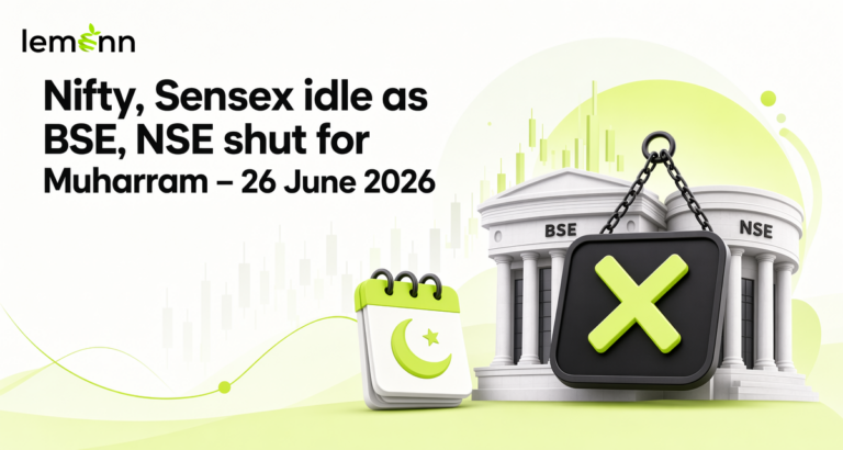 Indian stock market is closed today, 26 June, for Muharram. BSE and NSE segments are shut, while MCX allows only evening commodities trade.