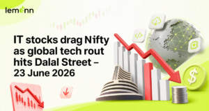 Nifty closes at 23,824, down 1.16%, as Infosys, TCS, Wipro and other IT stocks fall up to 3% amid global tech weakness and stronger dollar; metals and PSU banks also decline.