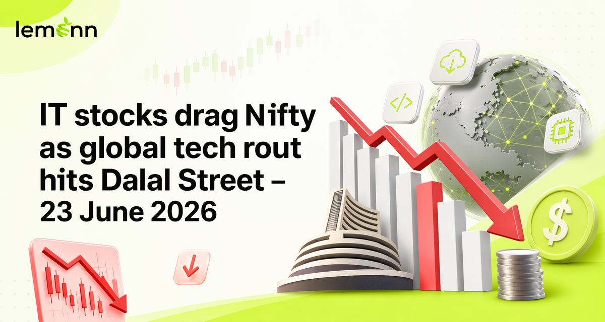 Nifty closes at 23,824, down 1.16%, as Infosys, TCS, Wipro and other IT stocks fall up to 3% amid global tech weakness and stronger dollar; metals and PSU banks also decline.