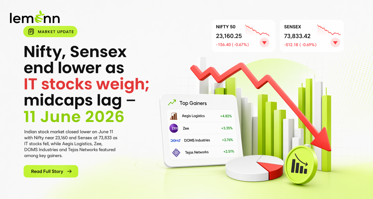 Nifty, Sensex end lower as IT stocks weigh; midcaps lag