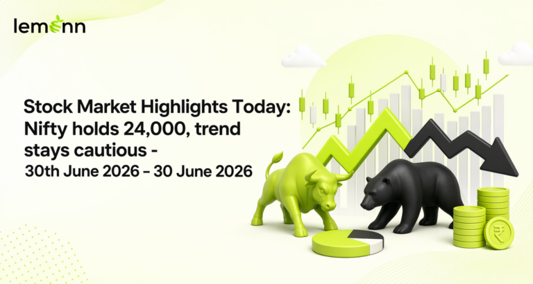 Sensex and Nifty ended near 77,000 and 24,000 as autos and PSUs gained while Nifty IT hit a 52-week low. Ola Electric topped Nifty 500, Infosys and TCS declined ahead of Q1FY27 earnings.