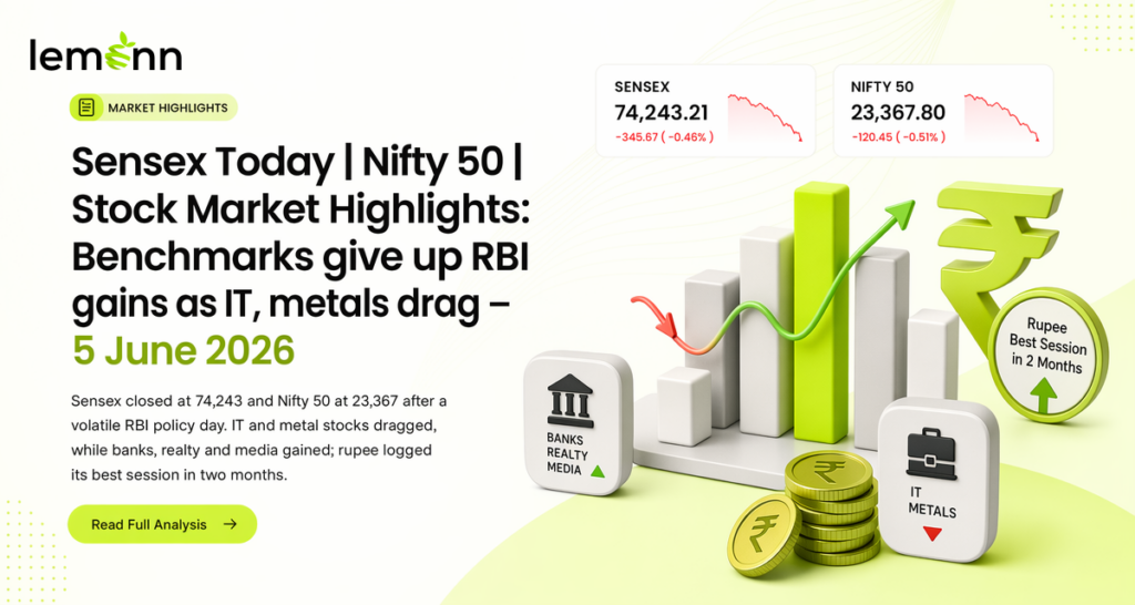 Sensex Today | Nifty 50 | Stock Market Highlights: Benchmarks give up RBI gains as IT, metals drag
