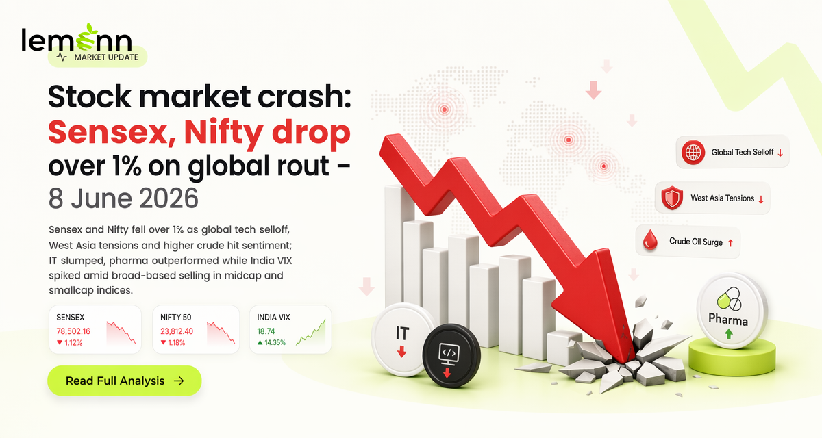 Stock market crash: Sensex, Nifty drop over 1% on global rout