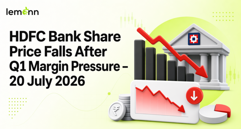 HDFC Bank share price fell about 5% after Q1 FY27 results showed modest profit growth but record low margins and a key downgrade.