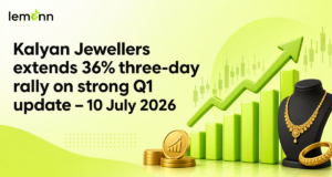 Kalyan Jewellers shares jumped 36% in three sessions to a six-month high as a strong Q1 FY27 business update.
