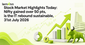 Nifty 50 closed above 24,350 as Sensex added over 50 points, with Bajaj Finance and M&M leading gains while IT stocks lagged amid strong FII inflows.