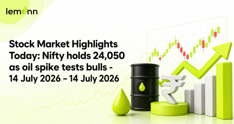 Sensex closed around 77,100 and Nifty near 24,050 as rising Brent crude, a weaker rupee and FII selling weighed on financials while IT and metal stocks.