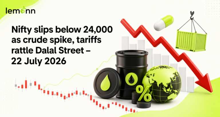 Sensex and Nifty fell about 1% as Brent crude topped $92, Trump’s generic drug tariff plan hit pharma stocks.