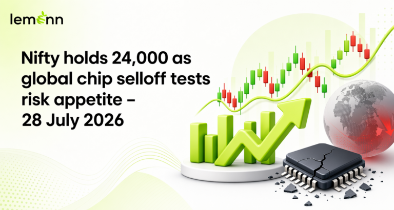 Sensex opens choppy near 76,900 and Nifty holds above 24,000 as TCS gains, BEL slips, and global chip selloff and Fed risk temper sentiment.
