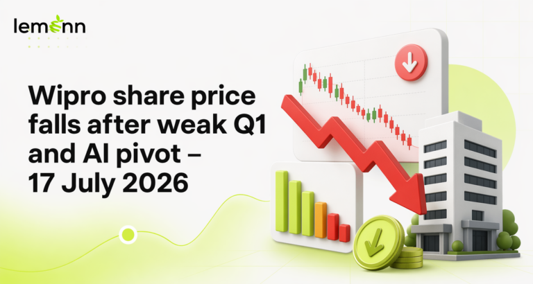 Wipro share price declined after June quarter FY27 results showed weak revenue growth, a 16% margin.