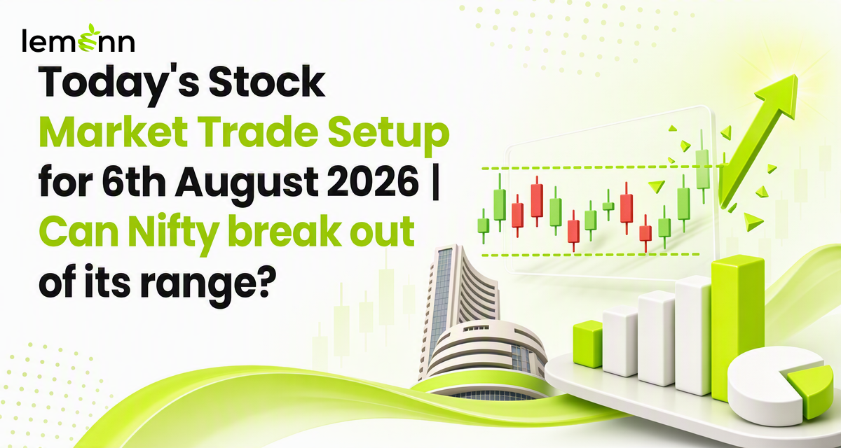 Indian stock market trade setup for 6 August 2026, with Nifty levels, GIFT Nifty cues, sector themes, FII flows, India VIX, rupee.