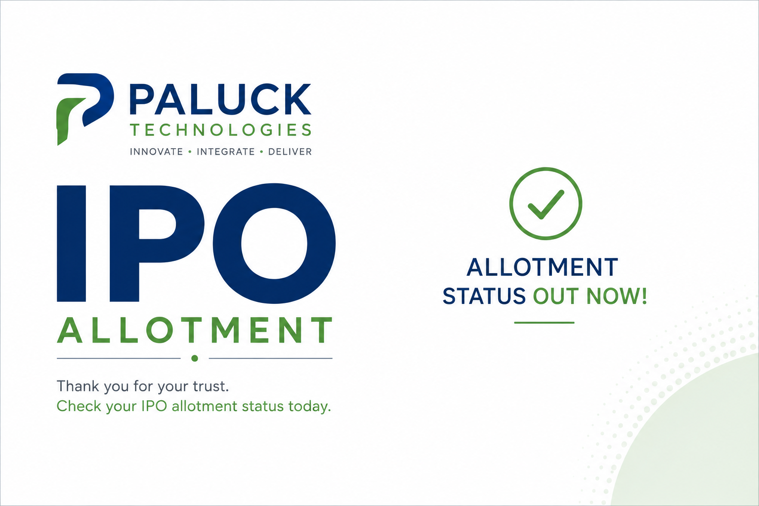 Paluck Technologies IPO Allotment
