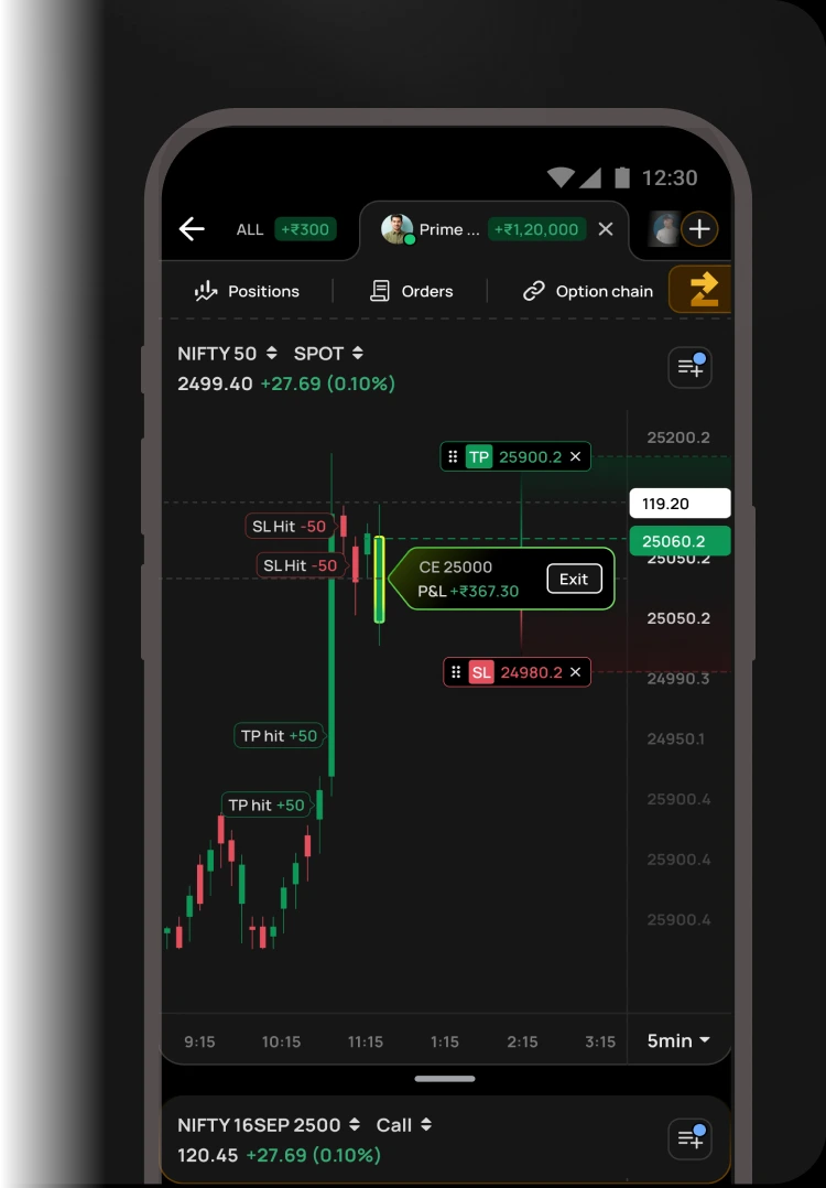One-tap exit button for closing F&O positions instantly in ScalpPro